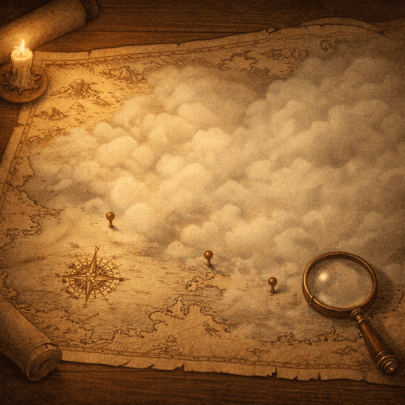 A mysterious map shrouded in mist