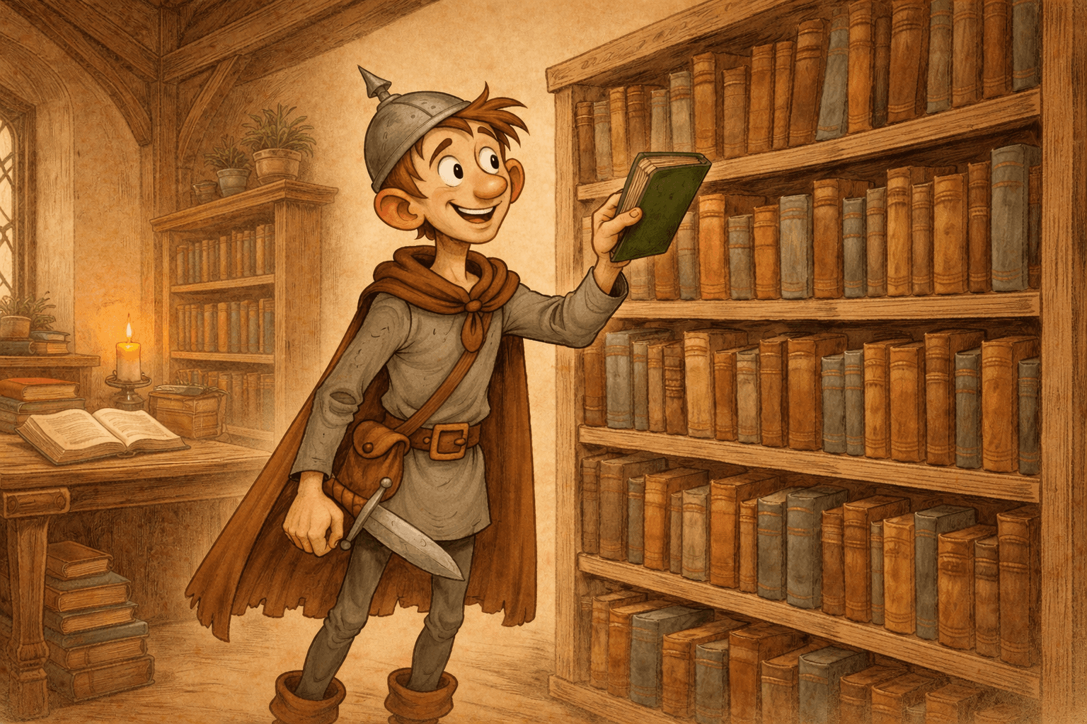 Oswald in his library